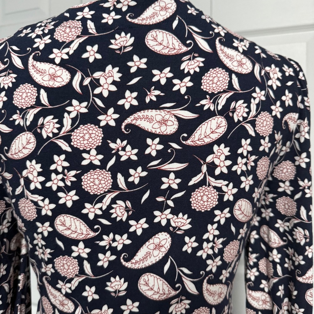 Boden Wrap Dress Midi Paisley Floral N Neck size medium size 10 medium viscose - Picture 9 of 10